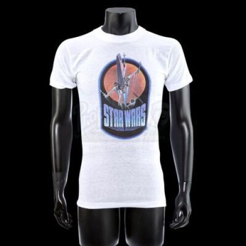 Lot # 393: White X-Wing and TIE Fighter Crew T-Shirt