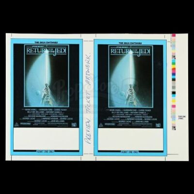 Lot # 409: Preview Screening Ticket Proof Sheet [Kazanjian Collection]