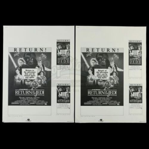 Lot # 416: Two ROTJ Theatrical Release Ad Slicks [Kazanjian Collection]