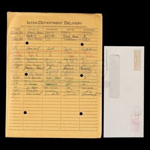 Lot # 419: Marcia Lucas-Signed Lucasfilm Corporate and Inter-Department Delivery Envelopes