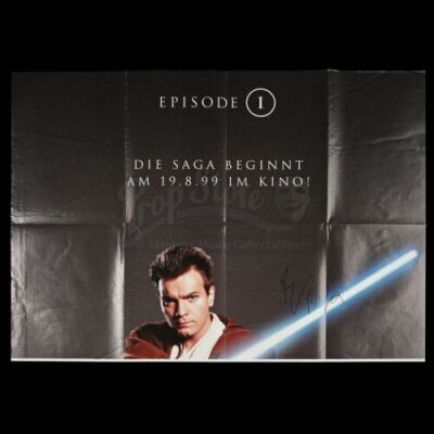 Lot # 422: Ewan McGregor-Autographed German Door Panel (w/ Beckett COA)