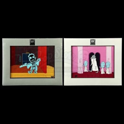 Lot # 507: The Simpsons: Tree House of Horror XII and Bart of Darkness Hand-Painted Animation Cels
