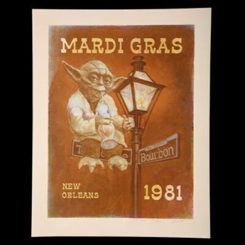 Lot #1 - NEW ORLEANS MARDI GRAS 1981 - Special Yoda Poster, 1981