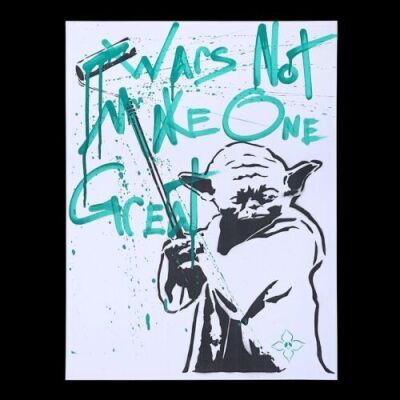 Lot #3 - STAR WARS - Yoda 'Street Art' Poster - Green Writing, 2011