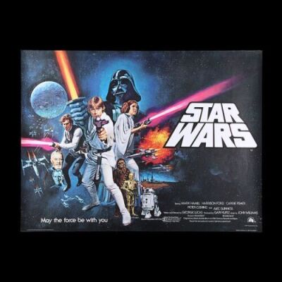 Lot #9 - STAR WARS: A NEW HOPE (1977) - UK Quad "Non-Oscars" Poster, 1977
