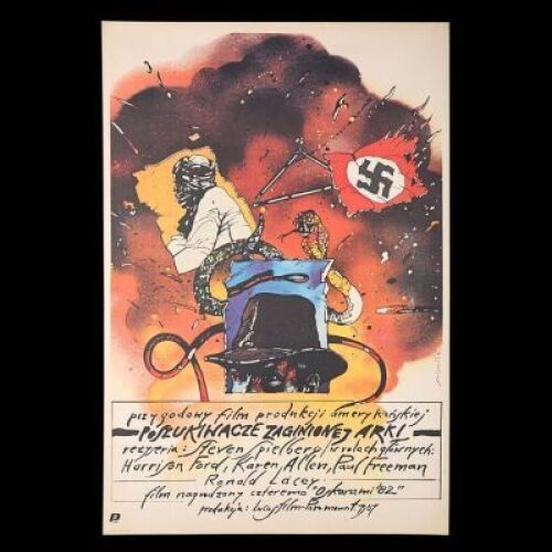 Lot #50 - RAIDERS OF THE LOST ARK (1981) - Polish One-Sheet Poster, 1983