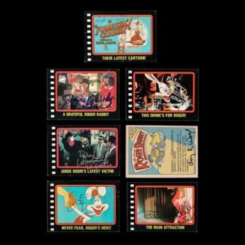 Lot #69 - WHO FRAMED ROGER RABBIT (1988) - Seven Autographed Trading Cards, 1987