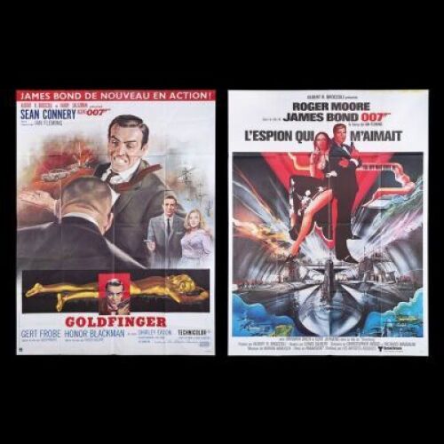 Lot #142 - GOLDFINGER (1964) AND THE SPY WHO LOVED ME (1977) - Two French 'Grande' Affiche, 1977/80's
