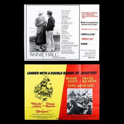 Lot #186 - ANNIE HALL (1977) AND SLEEPER (1973) / LOVE AND DEATH (1975) - Two UK Quad Posters, c.1976-77 and 1977