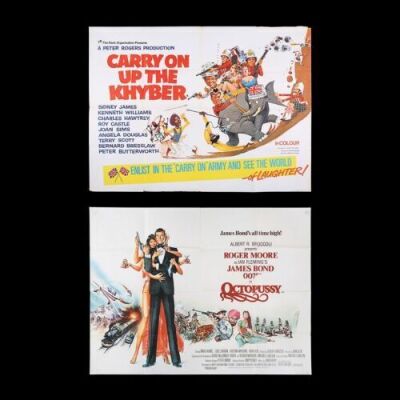 Lot #193 - CARRY ON UP THE KHYBER (1968) AND OCTOPUSSY (1983) - Two UK Quad Posters, 1968-83
