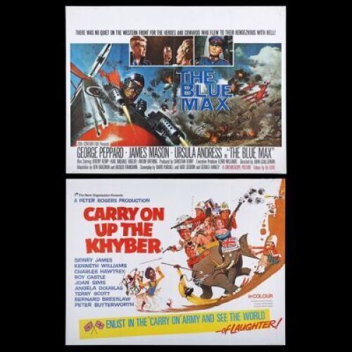 Lot #207 - THE BLUE MAX (1966) AND CARRY ON UP THE KHYBER (1968) - Two UK Quad Poster, 1966-68