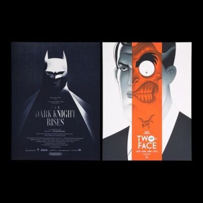 Lot #234 - DARK KNIGHT RISES (2012) AND BATMAN: THE ANIMATED SERIES (2014) - Two Mondo Posters, 2012-14