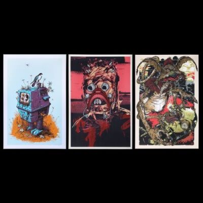 Lot #268 - STAR WARS - Mondo Poster - GNK Power Droid, Tusken Raider & Salacious B. Crumb with C3PO, 2010