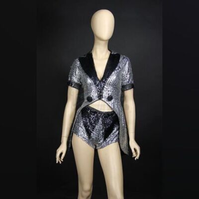 INDIANA JONES AND THE TEMPLE OF DOOM (1984) - Opening Scene Dancer Silver and Black Jacket and Hotpants