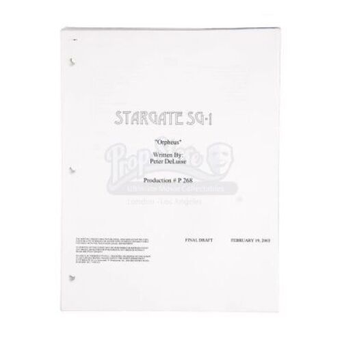 Lot #164 - Stargate SG-1 - Set of Production-Used "Orpheus" Episode Scripts and Paperwork