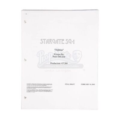 Lot #164 - Stargate SG-1 - Set of Production-Used "Orpheus" Episode Scripts and Paperwork