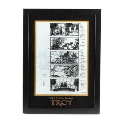 Lot #167 - Troy - Original Production Storyboard - Priam Hands Paris The Sword of Troy