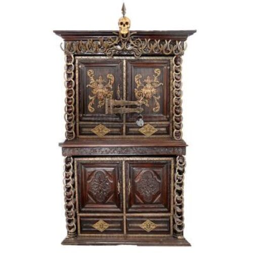 Lot # 8: THE HOUSE WITH A CLOCK IN ITS WALLS - Jonathan Barnavelt's (Jack Black) Cabinet (2 parts) and Stunt Necromancy Book