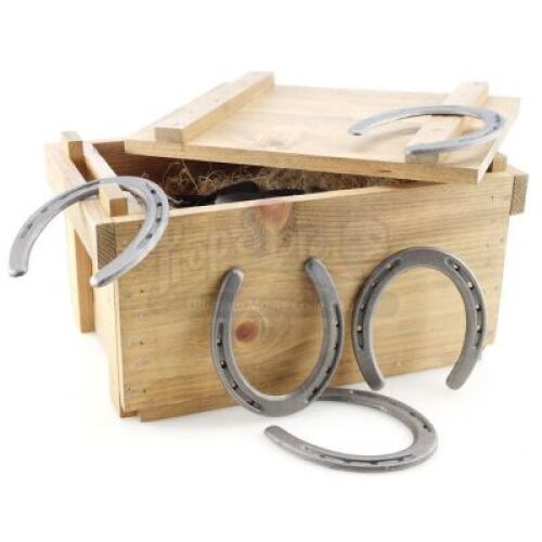 Lot # 48: THE HOUSE WITH A CLOCK IN ITS WALLS - Jonathan Barnavelt's (Jack Black) Crate of Horseshoes