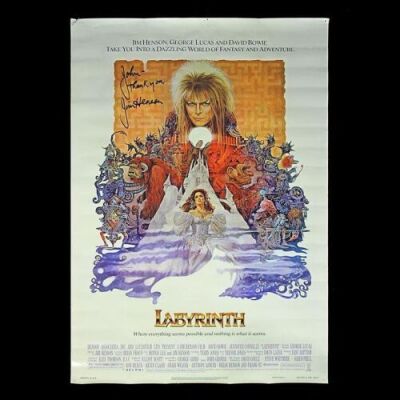LABYRINTH (1986) - Jim Henson Autographed Poster