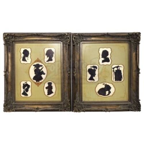 Lot # 65: THE HOUSE WITH A CLOCK IN ITS WALLS - Jonathan Barnavelt's (Jack Black) Two Framed Silhouette Portraits