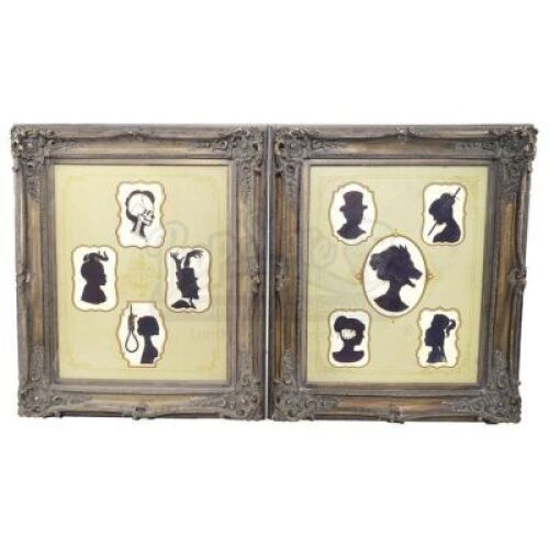 Lot # 76: THE HOUSE WITH A CLOCK IN ITS WALLS - Jonathan Barnavelt's (Jack Black) Two Framed Silhouette Portraits