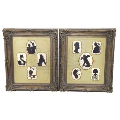 Lot # 78: THE HOUSE WITH A CLOCK IN ITS WALLS - Jonathan Barnavelt's (Jack Black) Two Framed Silhouette Portraits