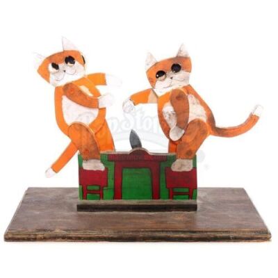 Lot # 82: THE HOUSE WITH A CLOCK IN ITS WALLS - Two Orange Cat Automaton