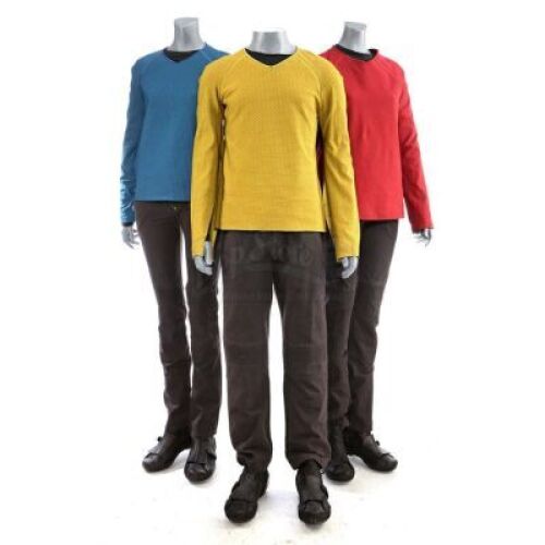 Lot # 182: STAR TREK (2009) & STAR TREK INTO DARKNESS (2013) - Three Men's USS Enterprise Uniforms