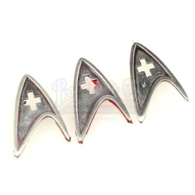 Lot # 263: STAR TREK INTO DARKNESS (2013) - Three Medical Division Insignia Pin