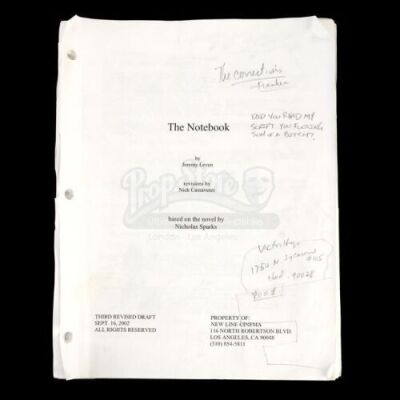 THE NOTEBOOK (2004) - Nick Cassavetes' Third Draft Revised Screenplay with Notes