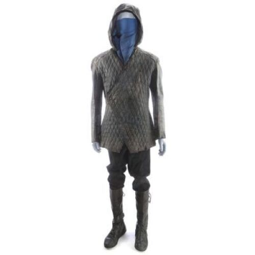 Lot # 1: ROBIN HOOD (2018) - Robin's "The Hood" Costume with Arrow Puncture Hole
