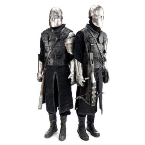 Lot # 26: ROBIN HOOD (2018) - Two Crossman Guard Costumes with Weaponry