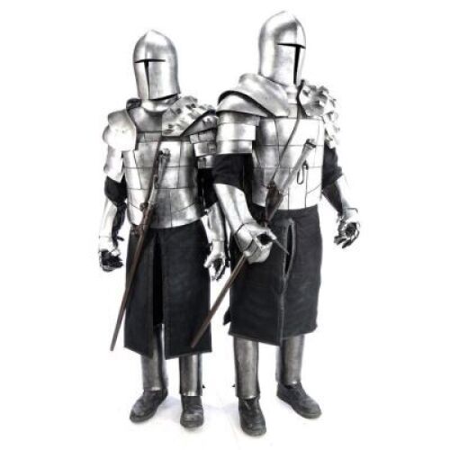 Lot # 39: ROBIN HOOD (2018) - Two Cardinal's Guard Armor Costumes with Weaponry