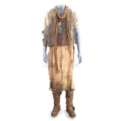 Lot # 42: ROBIN HOOD (2018) - Robin's Stunt Crusader Costume with Draft Notice