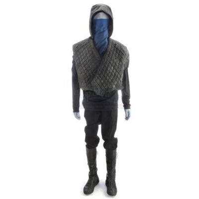 Lot # 50: ROBIN HOOD (2018) - Robin's Stunt "The Hood" Costume with Arrow Puncture Hole