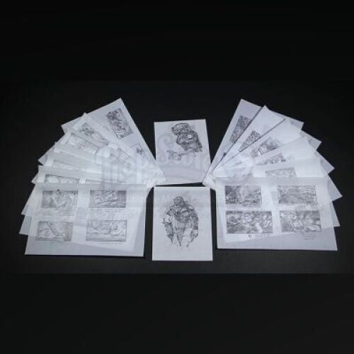 PREDATOR (1987) - Hand-Drawn Final Battle Storyboards & Predator Concept Artwork