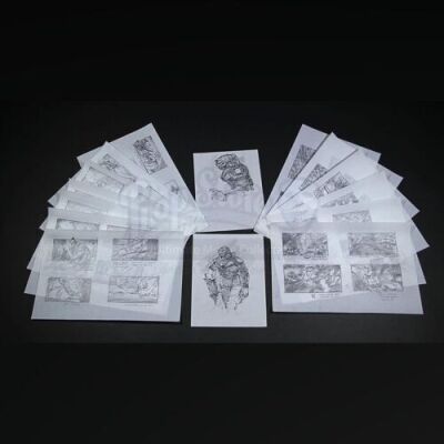 PREDATOR (1987) - Hand-Drawn Final Battle Storyboards & Predator Concept Artwork