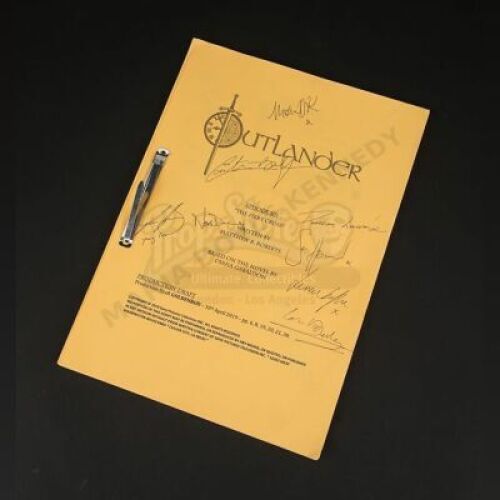 Lot #12 - Outlander Charity Script Auction - Maria Doyle Kennedy's Cast Autographed Script - Episode 501 'The Fiery Cross' Goldenrod Draft