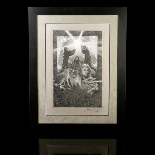 STAR WARS: REVENGE OF THE SITH (2005) - Framed Drew Struzan Hand-Drawn Poster Comp Artwork