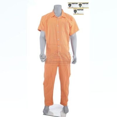 Lot # 1: Marvel's The Defenders (TV Series) - Luke Cage's Seagate Prison Jumpsuit, Crushed Handcuffs, and Visitor Passes