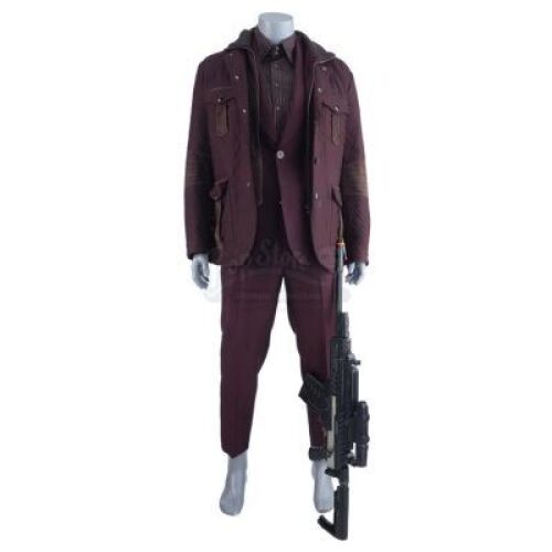 Lot # 34: Marvel's Luke Cage (TV Series) - Willis 'Diamondback' Stryker's Burgundy Combat Costume and Stunt Machine Gun