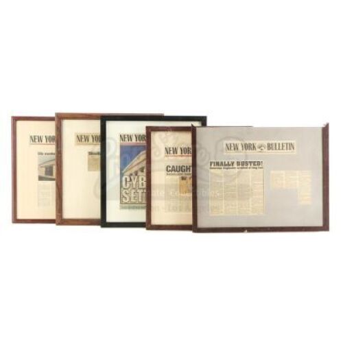 Lot # 121: Marvel's Daredevil (TV Series) - Ben Urich's Framed New York Bulletin Newspapers