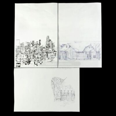 Lot # 165: Marvel's Iron Fist (TV Series) - Set of Three of Mary Walker's Architectural Drawings