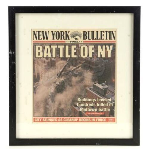 Lot # 200: Marvel's Daredevil (TV Series) - Ben Urich's Framed 'BATTLE OF NY' Newspaper