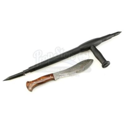 Lot # 219: Marvel's The Defenders (TV Series) - Murakami's Steel Hunting Knife and Stunt Tonfa