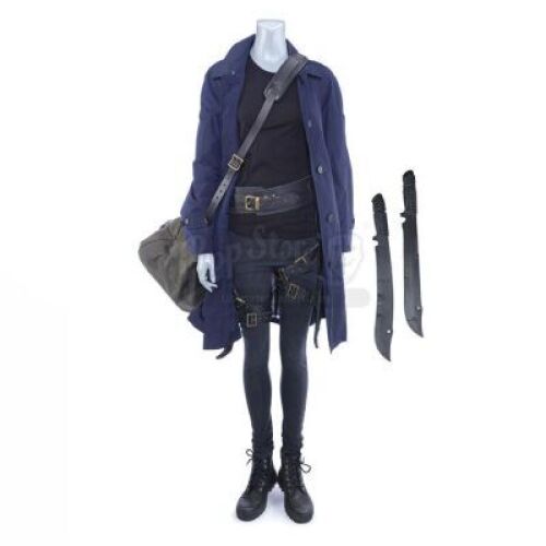 Lot # 222: Marvel's Iron Fist (TV Series) - Mary Walker's Warehouse Costume with Stunt Machetes and Duffel Bag