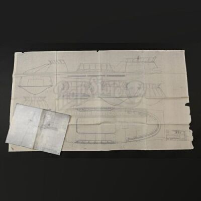 STAR WARS: RETURN OF THE JEDI (1983) - Production-Used Tatooine Skiff Blueprint