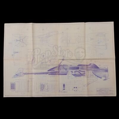 STAR WARS: RETURN OF THE JEDI (1983) - Production-Used Speeder Bike Blueprint