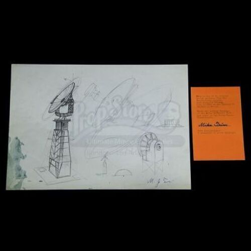 THUNDERBIRDS (TV 1965 - 1966) - Hand-Drawn Solar Reflector Dish and Tower Artwork
